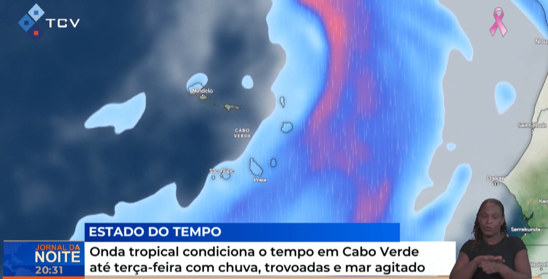Onda tropical condiciona o tempo em Cabo Verde até terça-feira com chuva, trovoadas e mar agitado
